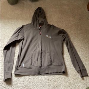 Full zip pony sweatshirt